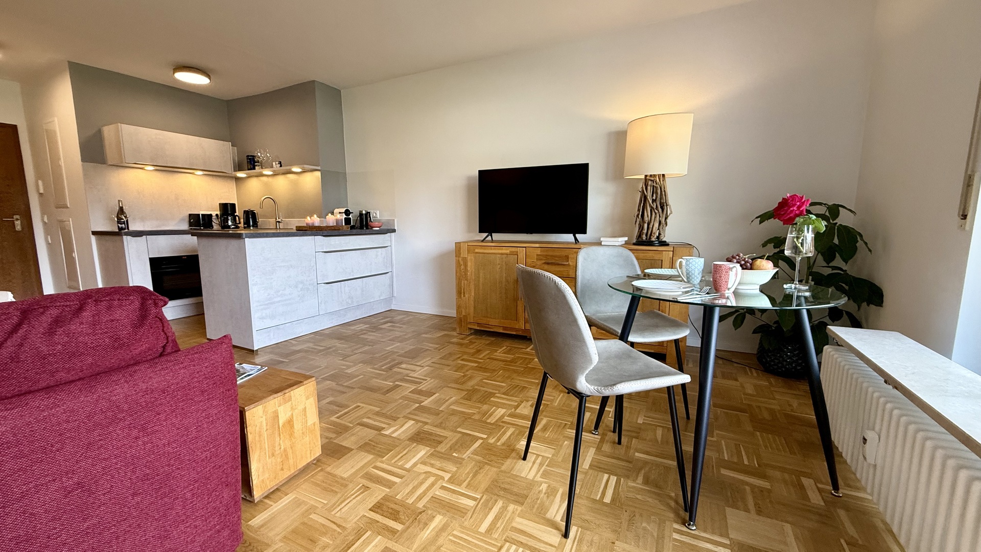 Helle Küche der Ferienwohnung